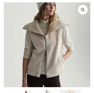 Varley Aspen Gilet Ivory Egret Sherpa Collared Women’s Vest Sz XS